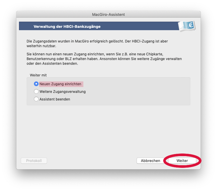 Neuen HBCI-Zugang einrichten