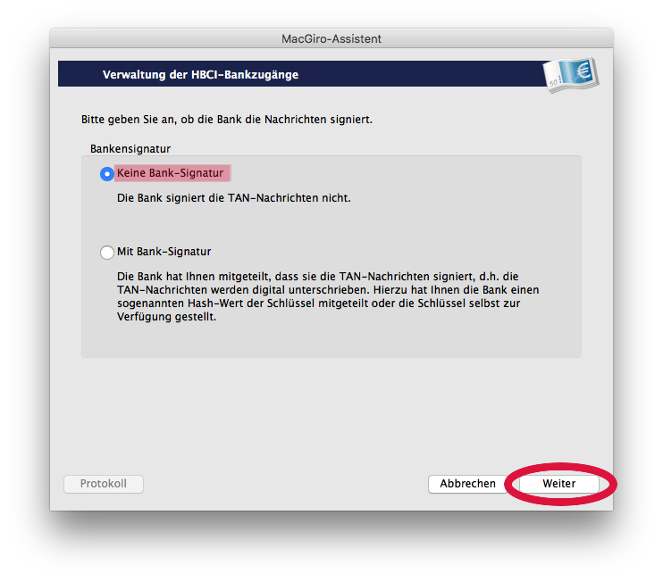 keine Bank-Signatur