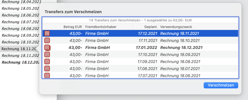 MacGiro 12 Verschmelzen