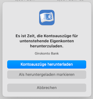 MacGiro 13 Kontoauszugserinnerung