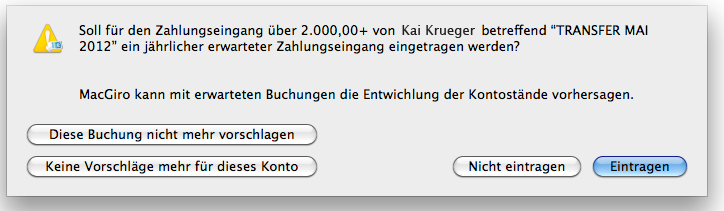 MacGiro 7 Wiederkehrende Buchungen
